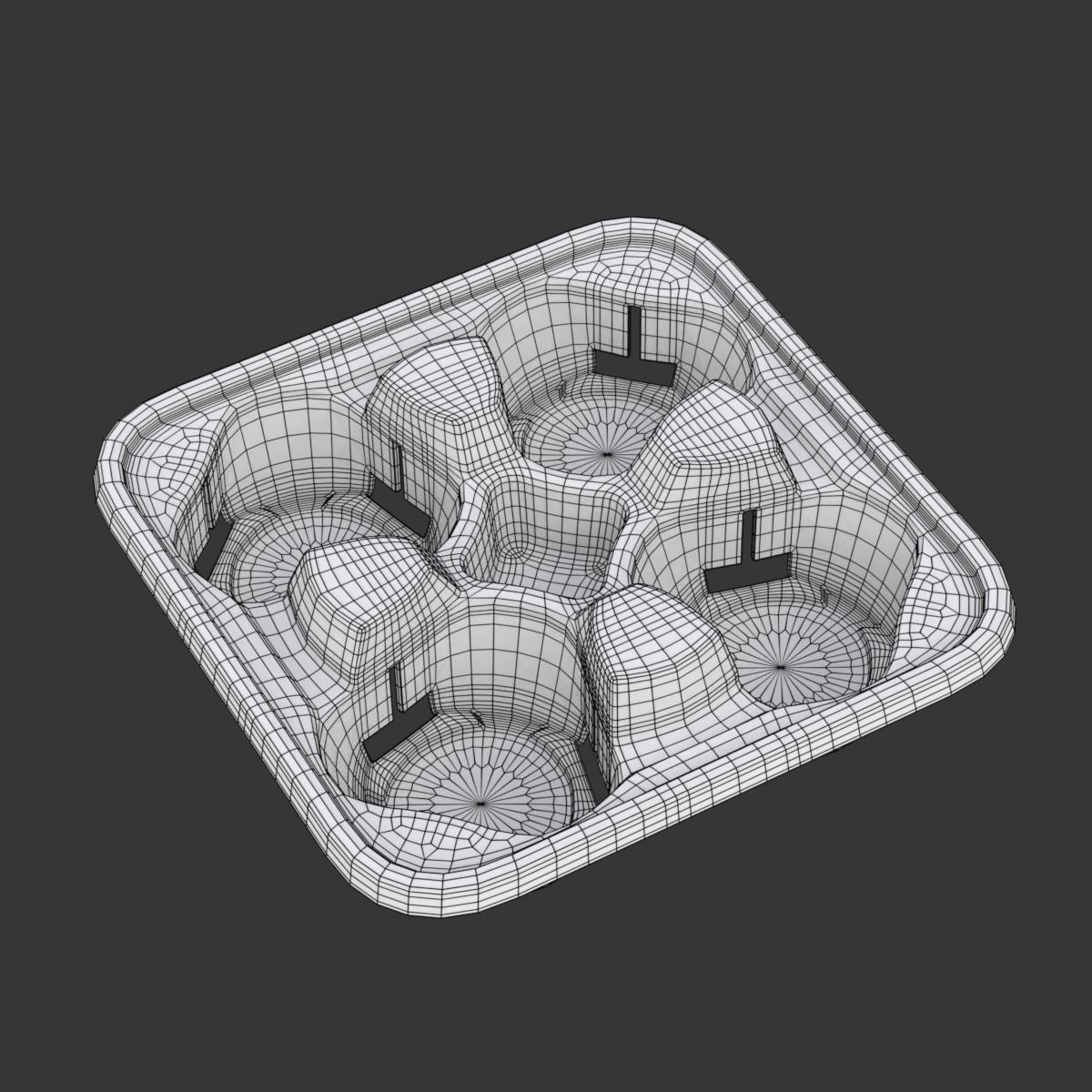 Takeout Coffee Cup with Lid and Holder 3D model_25