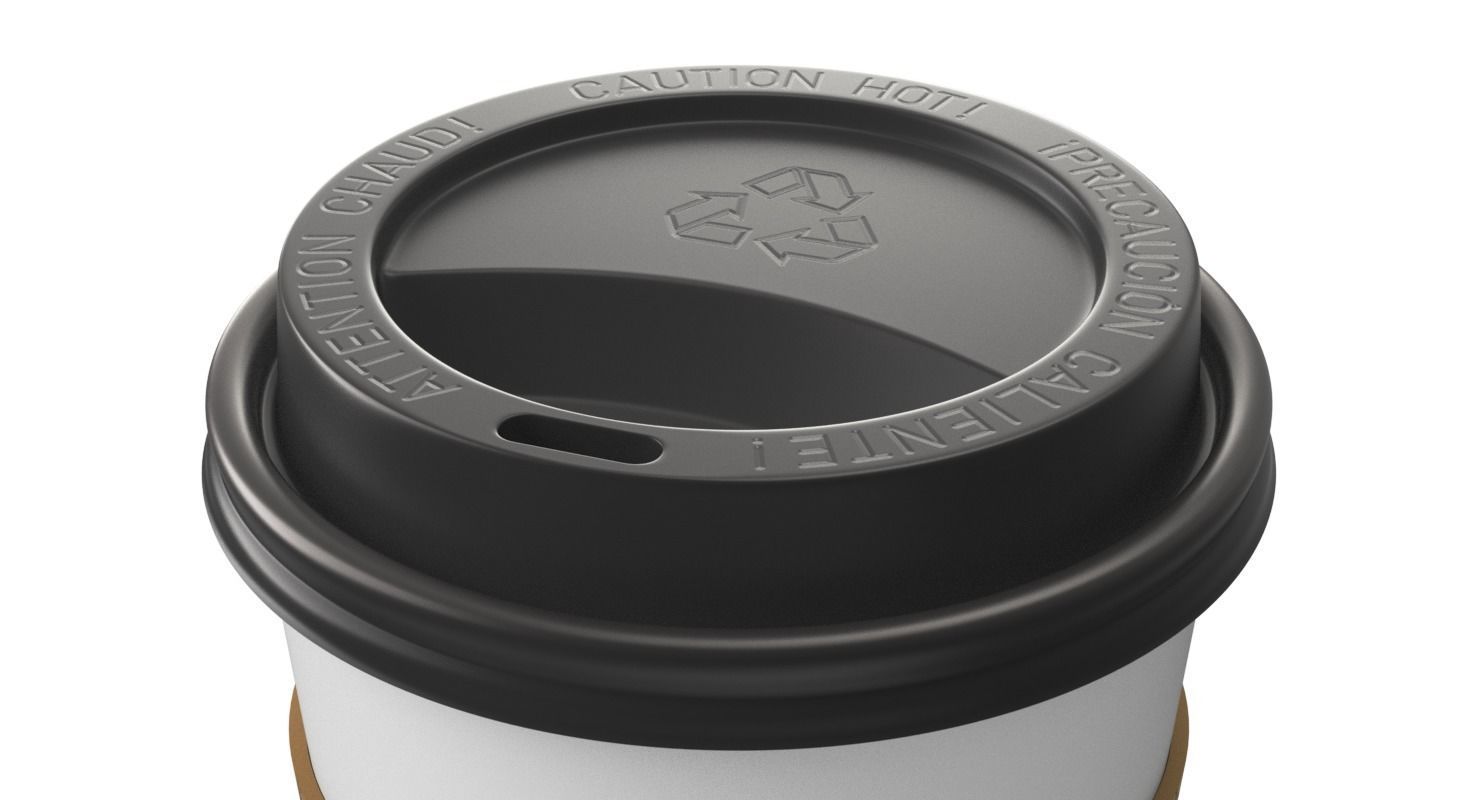 Takeout Coffee Cup with Lid and Holder 3D model_16