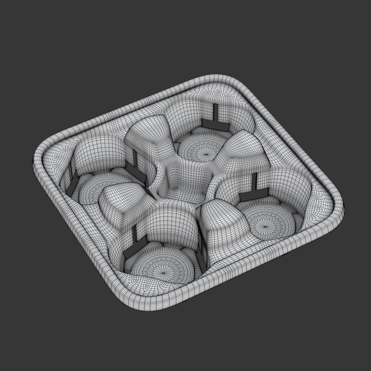 Takeout Coffee Cup with Lid and Holder 3D model_30