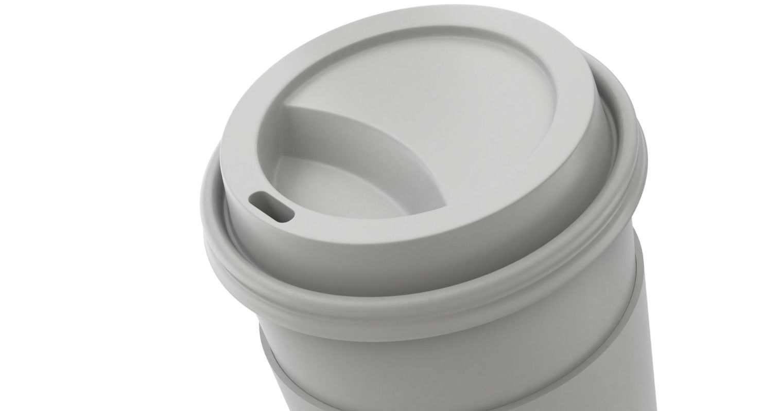 Takeout Coffee Cup with Lid and Holder 3D model_20