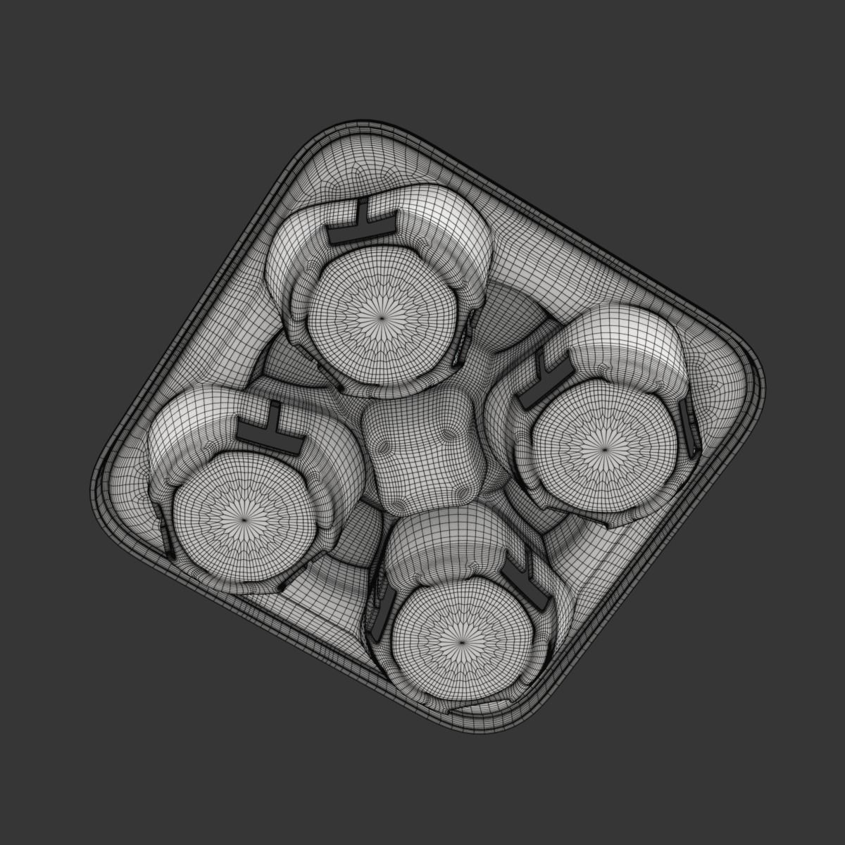 Takeout Coffee Cup with Lid and Holder 3D model_26