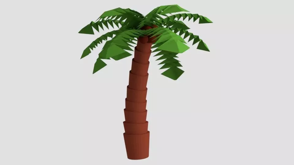 Low Poly Coconut Tree Free low-poly 3D model