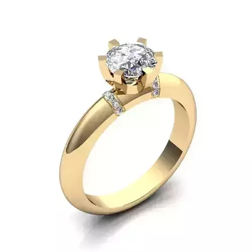 Gold Color Engagement Ring With Diamonds 77