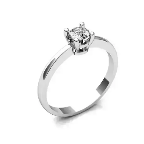 Silver Thin Engagement Ring With Diamonds 4