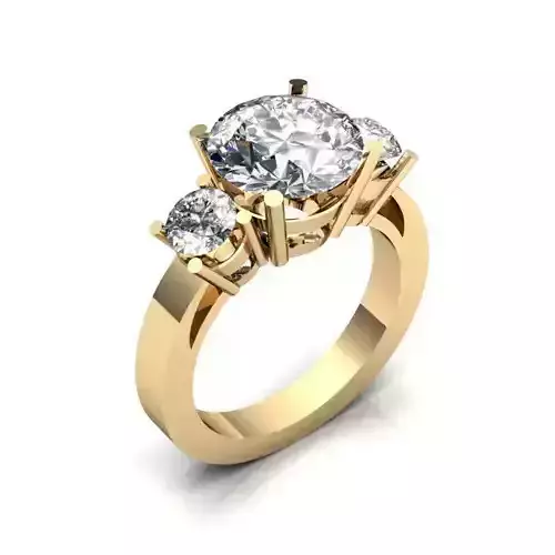 Gold Color Engagement Ring With Diamonds 78