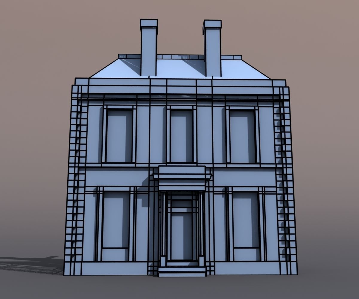 Apartment Building 42 Low-poly 3D model_4