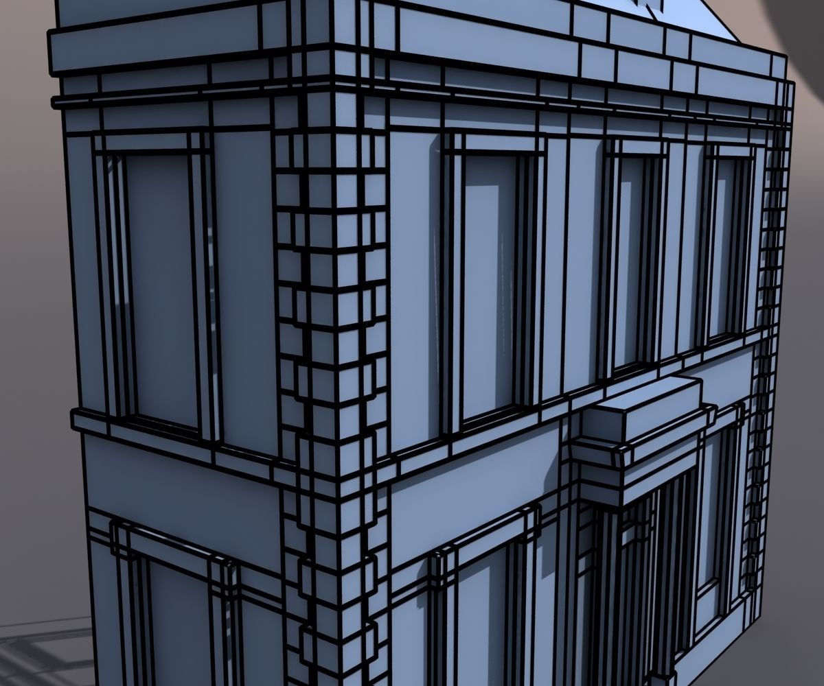 Apartment Building 42 Low-poly 3D model_3