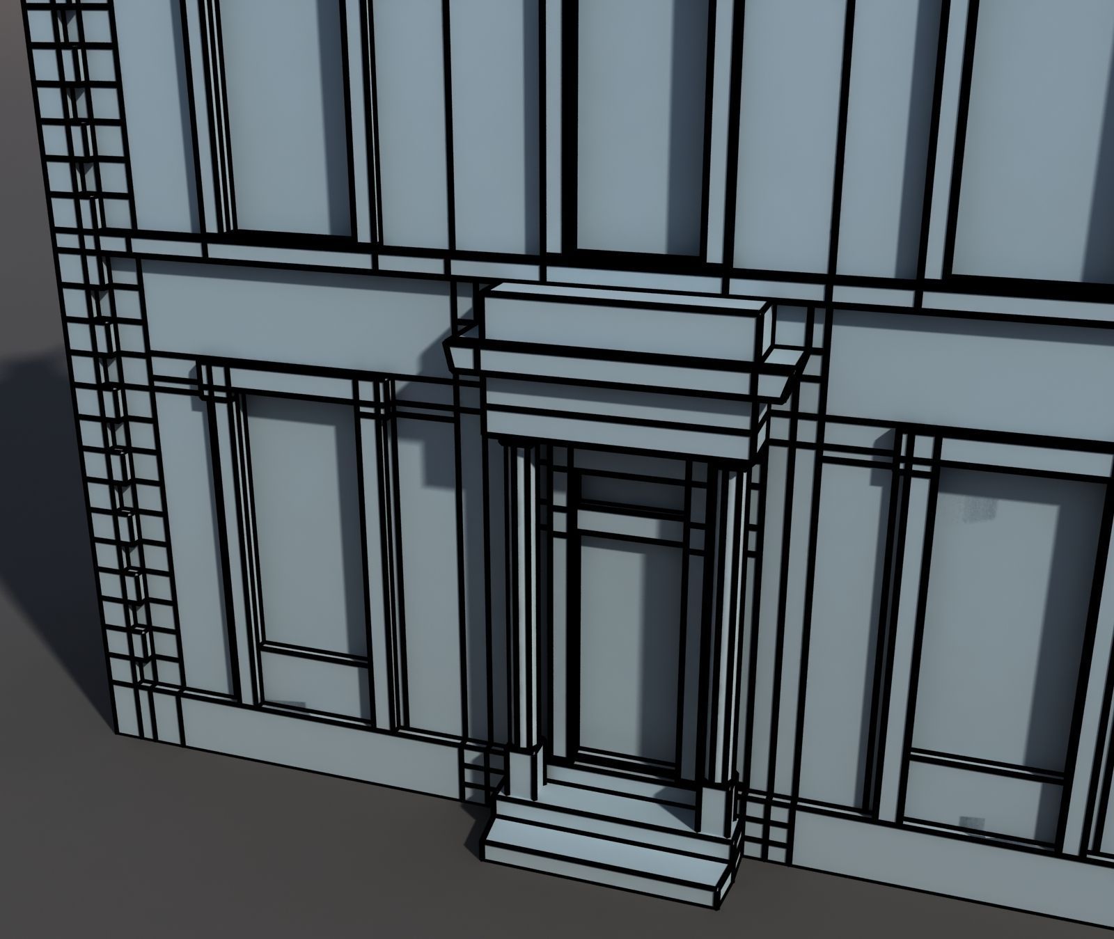 Apartment Building 42 Low-poly 3D model_5