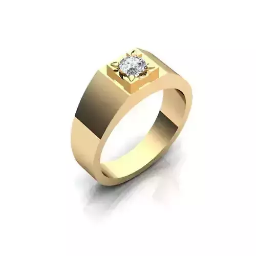 Gold Color Engagement Ring With Diamond 3