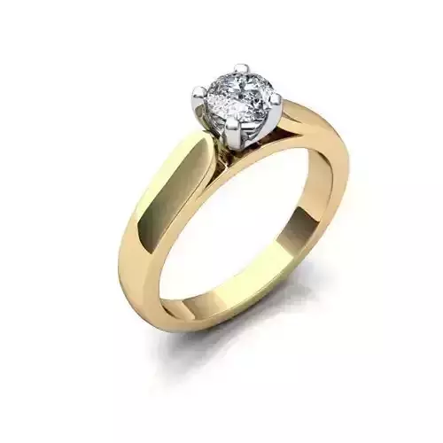 Gold Color Engagement Ring With Diamond 4