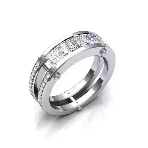 Silver Color Engagement Ring With Diamonds 78