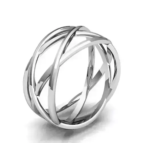 Twisted Silver Color Wedding Ring