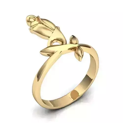 Golden Floral Design Wedding Ring