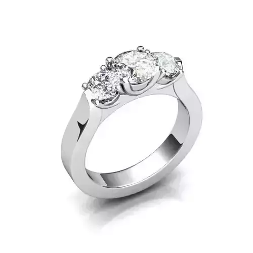 DER-3 Stone Engagement Ring With Diamonds 11