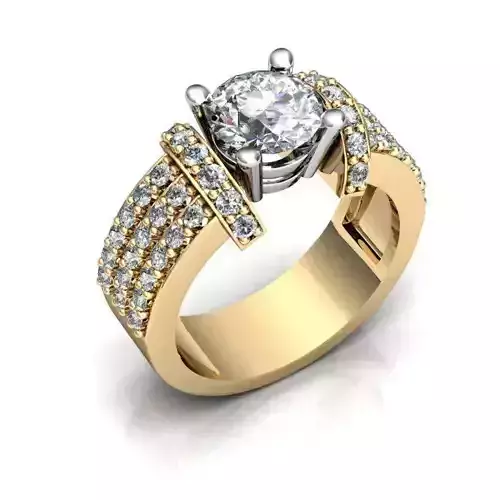Side Stone Engagement Ring With Diamonds 1