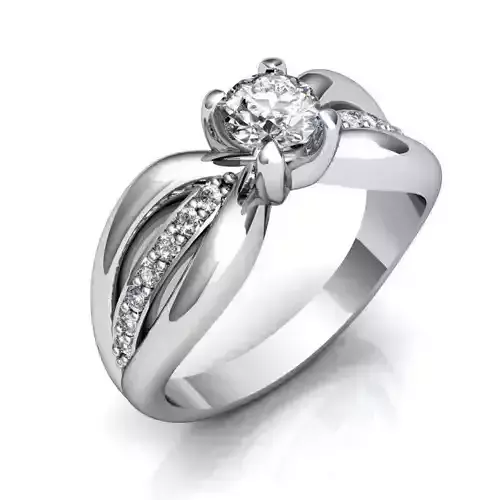 Silver Engagement Ring With Diamonds 1