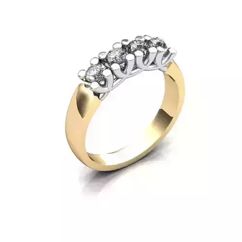 Golden Engagement Ring With Diamonds 19