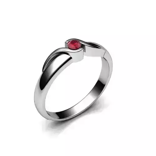 Silver Engagement Ring With Ruby 2