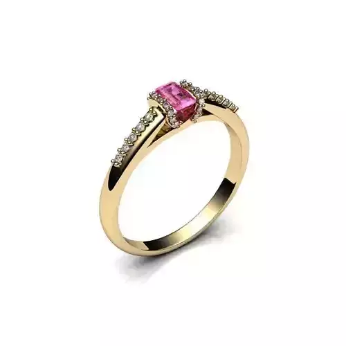 Golden Engagement Ring With Gemstone 1