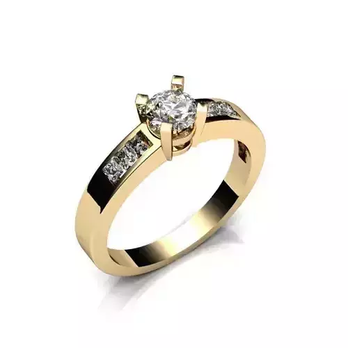 Golden Engagement Ring With Diamonds 23