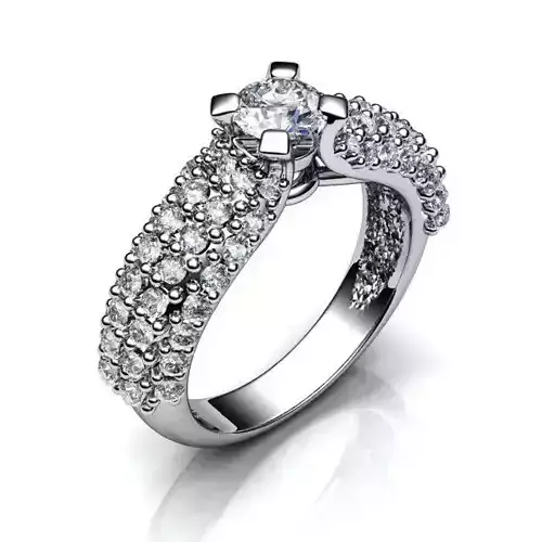 Side Stone Engagement Ring With Diamonds 2