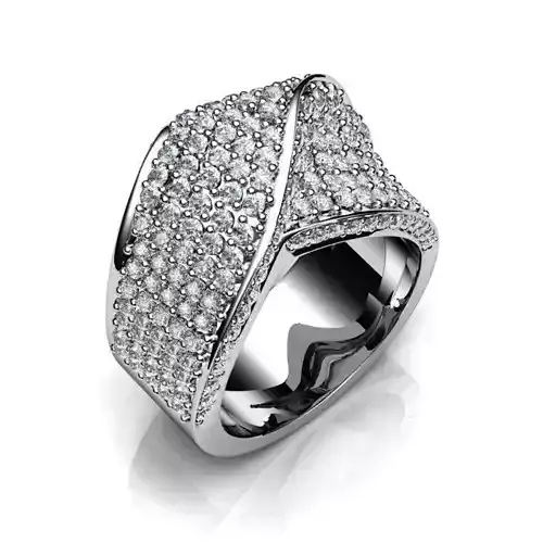 Silver Engagement Ring With Diamonds 4