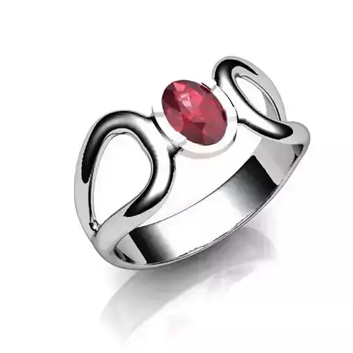 Silver Engagement Ring With Ruby 5