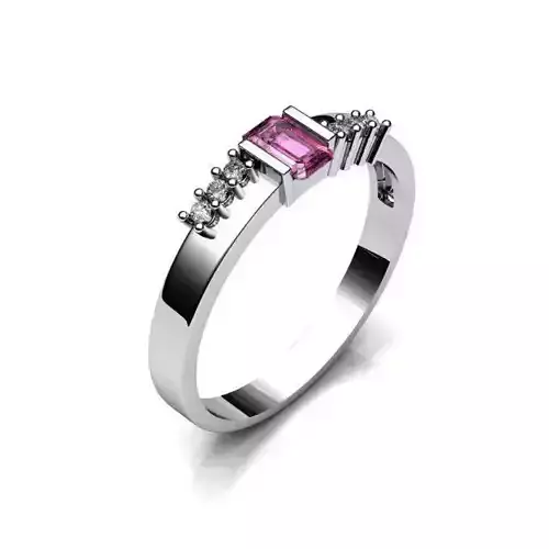 Silver Engagement Ring With Gemstone 2