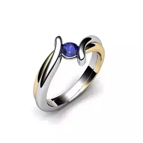 Spiral Engagement Ring With Sapphire