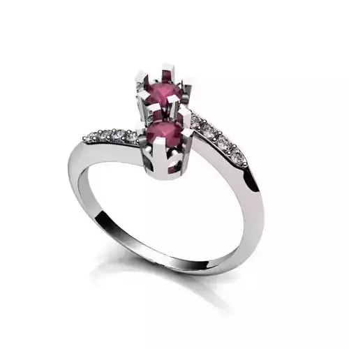 Spiral Engagement Ring With Ruby