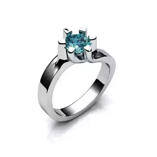 Silver Engagement Ring With Gemstone 3