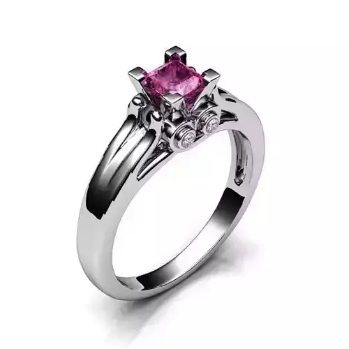Silver Engagement Ring With Gemstone 4