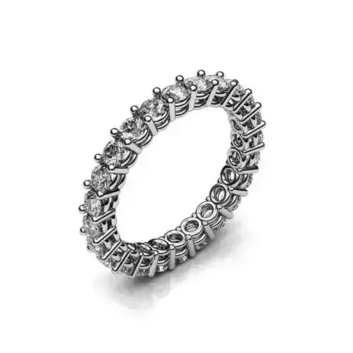 Silver Engagement Ring With Diamonds 6