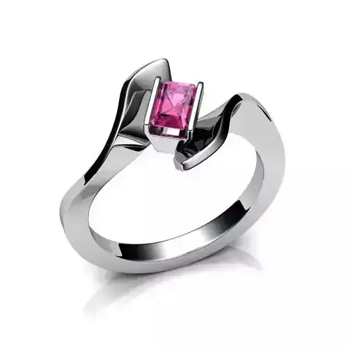 Spiral Engagement Ring With Gemstone