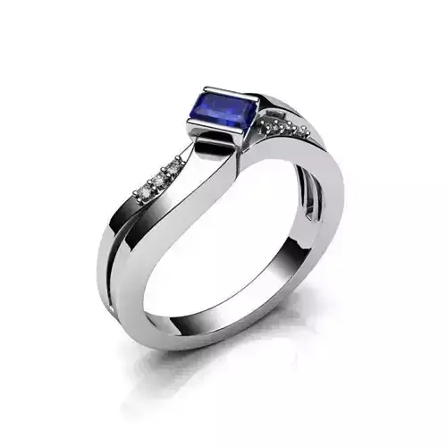 Spiral Engagement Ring With Sapphire 1