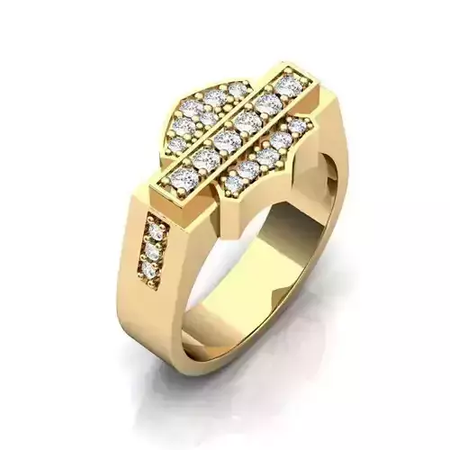 Golden Engagement Ring With Diamonds 24
