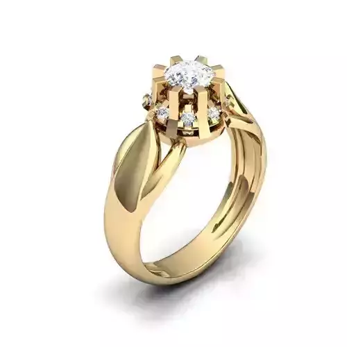 Golden Engagement Ring With Diamonds 25