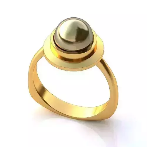 Golden Wedding Ring With Pearl