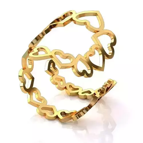 Heart Design Golden Wedding Ring