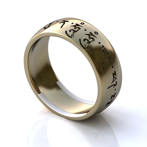 White Gold Text Ring 1 3D print model