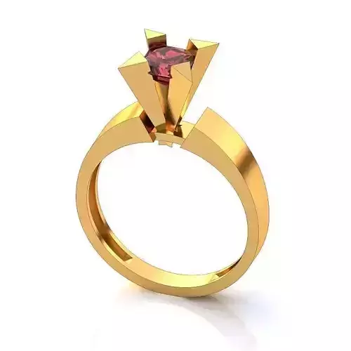 Golden Engagement Ring With Ruby 4