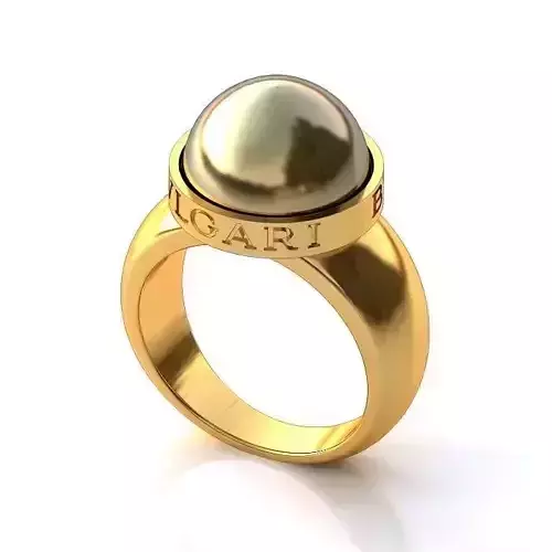Golden Wedding Ring With Pearl 1