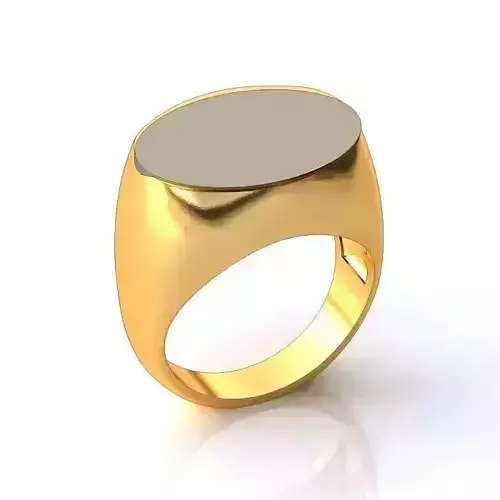 Golden Thick Engagement Ring 