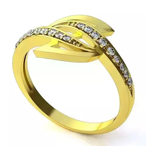 Spiral Golden Engagement Ring 