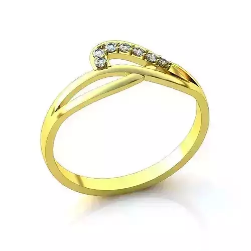 Spiral Golden Engagement Ring With Diamonds 16