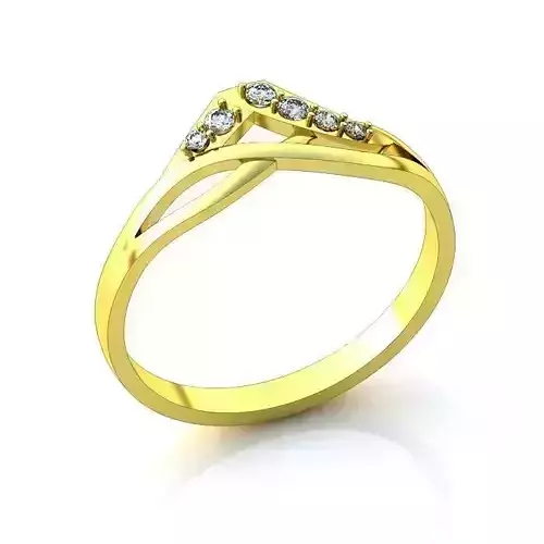 Spiral Golden Engagement Ring With Diamonds 17