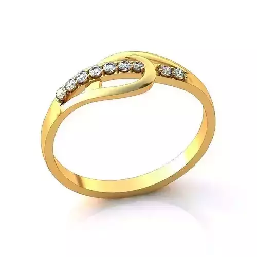 Spiral Golden Engagement Ring With Diamonds 18