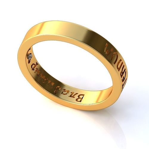 Golden Thin Text Ring 3D print model