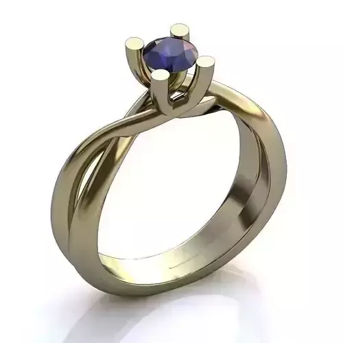 Spiral White Gold Ring With Sapphire 2