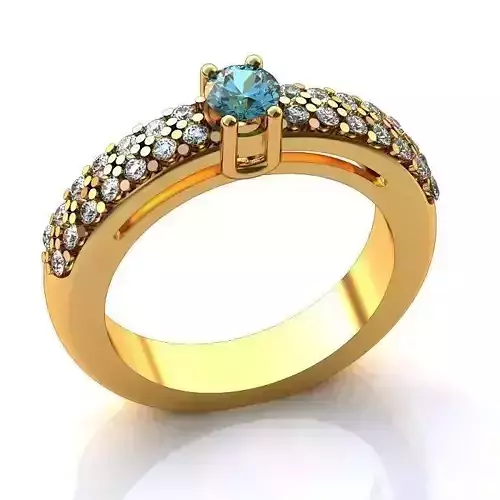 Golden Side Stone Ring With Gemstone 4